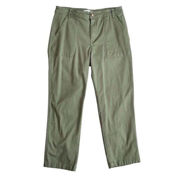 Elizabeth & James Winter Moss Green Utility Cropped Pants Size 10 - Picture 7 of 11